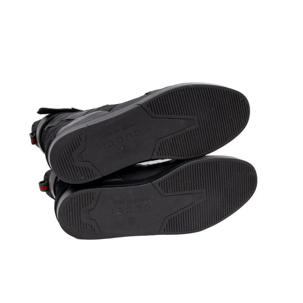 Gucci High Top SneakersUS 10.5  Mens Black Leather Tom Ford Era Strap Shoes - Picture 9 of 16